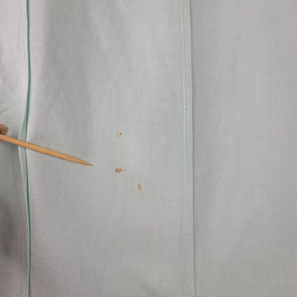 90s Linen Maxi Skirt Size 14 Portraits By Northern Isles Island Aqua Ice Vintage - Picture 7 of 7